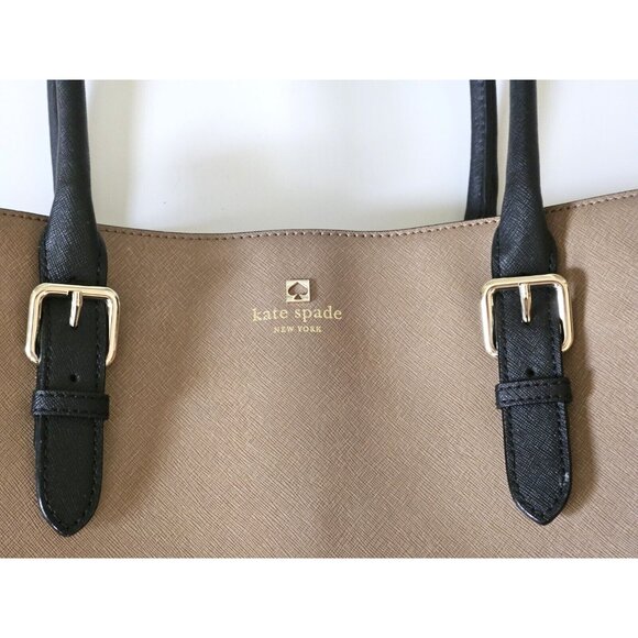 Kate Spade New York Cove Street Color Block Airel Tote Dune/Black - Picture 5 of 13
